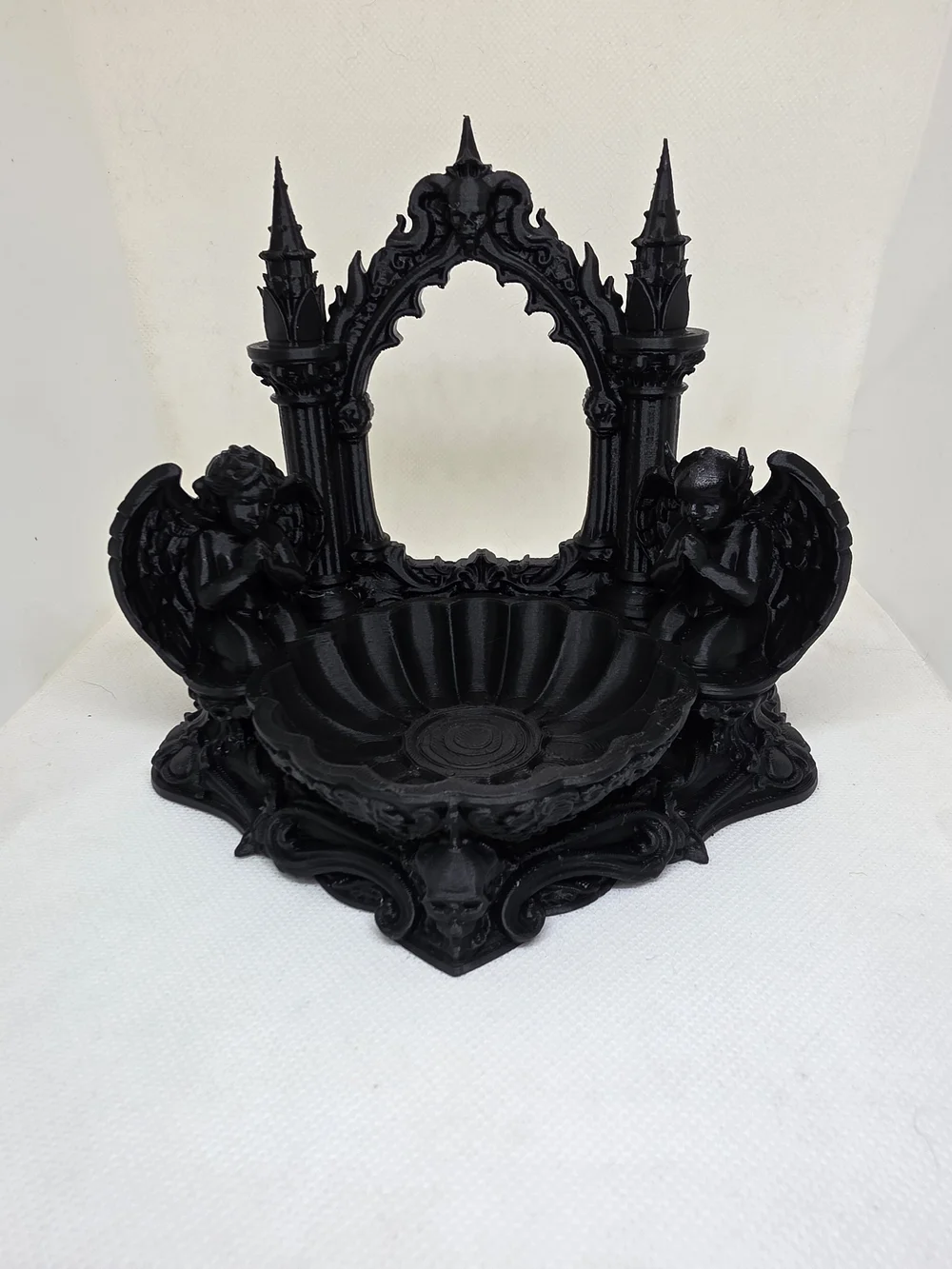 Black Gothic Angel Vanity Soap Dish Jewelry Tray
